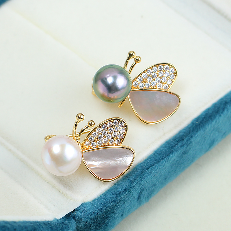 DIY配件 铜镀厚金飞舞蝴蝶珍珠胸针配件空托毛衣开衫配饰韩版胸花,饰品/流行首饰/时尚饰品新,胸针,淘宝优惠券,粉丝福利购,淘宝优惠卷