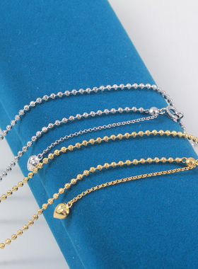 S925纯银爆闪项链可调节锁骨链