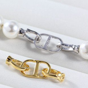 扣头双扣珍珠手链连接扣项链收尾扣 款 DIY珍珠配件 S925纯银CD经典