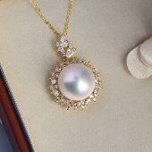 DIY珍珠配件新款 太阳花精致吊坠空托小众设计感 铜镀金镶锆法式