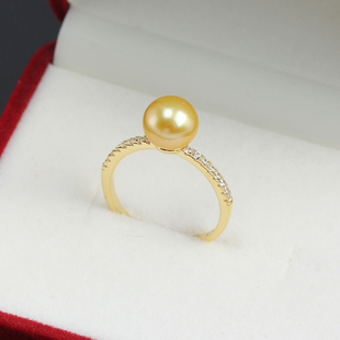 S925纯银 单圈微镶锆简单精致款珍珠戒指开口空托DIY配饰配件送礼