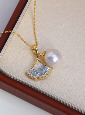 DIY珍珠配件小扇形吊坠空托