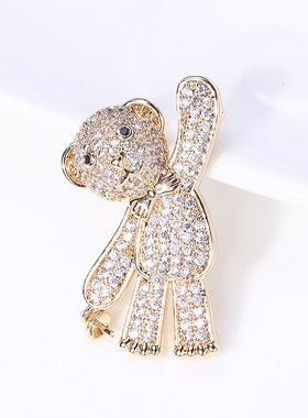 diy锆石珍珠胸花配件饰品
