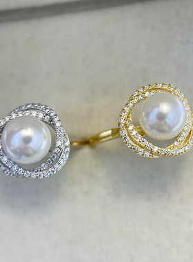 S925纯银精工鸟巢款式珍珠戒指