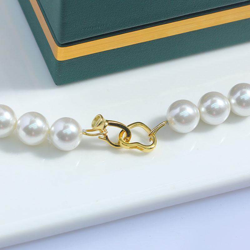 DIY珍珠配件新款S925纯银光面爱心项链扣子连接搭扣时尚精致简约