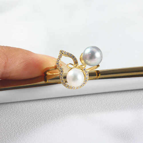 锆石宝葫芦戒指空托S925纯银小众