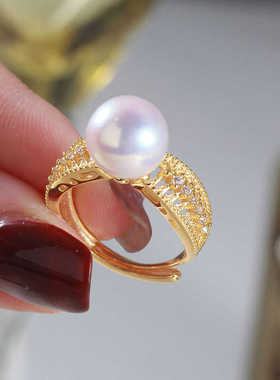 拉丝戒指空托S925纯银简约百搭