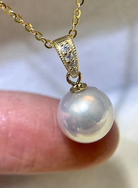 S925纯银时尚简约瓜子扣锆石吊坠