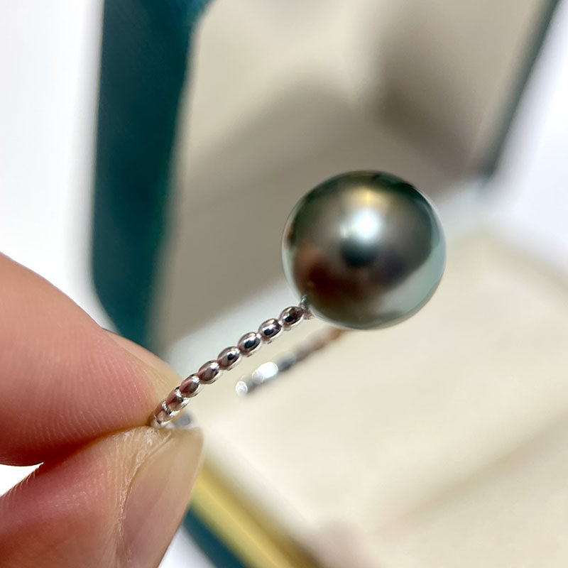 S925纯银优雅天然淡水珍珠戒指