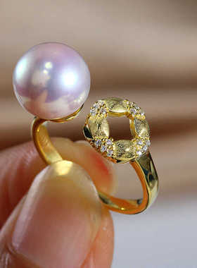 精致开口戒指空托S925纯银复古