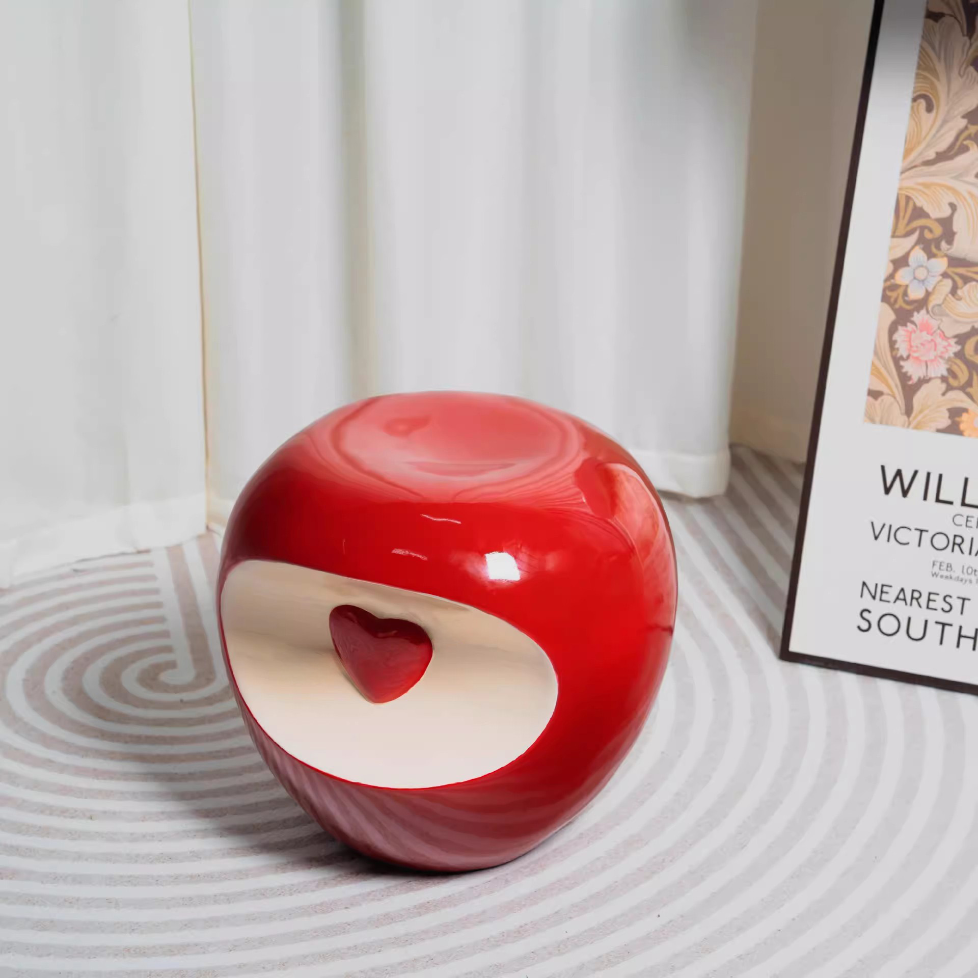 苹果型换鞋凳摆件乔迁新居礼品