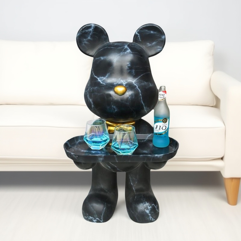 创意玩偶暴力熊大型落地摆件客厅迎宾乔迁新居礼品收纳托盘装饰品