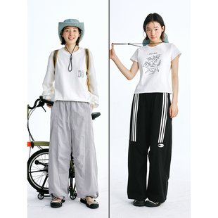 银黑双色休闲运动裤 轻机能未来感 5805 波子汽水 鹿与飞鸟