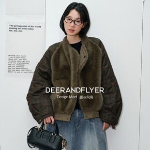 毛毛翻领绗棉派克棉服外套7013 双面多穿冬款 鹿与飞鸟 焦糖邦尼