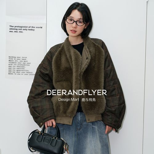 双面多穿毛毛翻领绗棉派克棉服