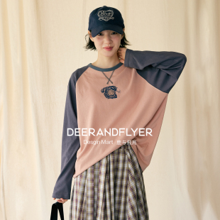 印花T恤6822 轻薄竹节纹显瘦DNA插肩袖 鹿与飞鸟11周年 果冻珊瑚