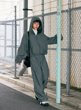 鹿与飞鸟[下班时间]微皱感防风防水加绒棉衣+休闲裤套装6353/6354