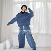 合拍满格 棉柔莱赛尔两色卫衣阔腿裤 套装 鹿与飞鸟 6964 6965