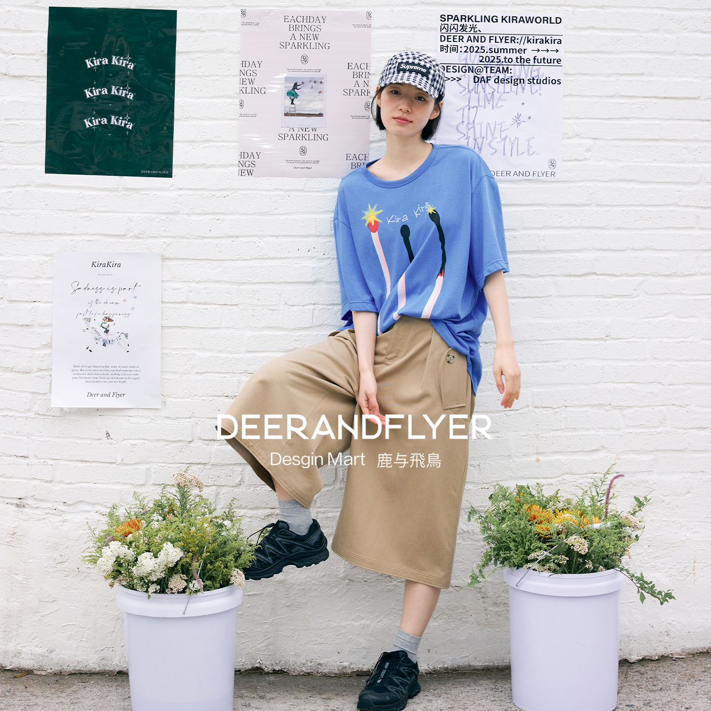 透气棉纺料宽松前后两穿印花T恤