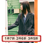 鹿与飞鸟 外套6296 花纱毛呢格纹保暖西装 迷失东京 冬日通勤