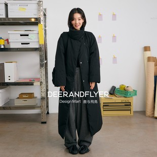 鹅绒羽绒服配腰带7236 立领叠门襟长款 鹿与飞鸟 行走棉被