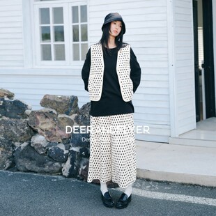 7371 懒人套装 7372 度假风波点马甲九分裤 鹿与飞鸟「双面穿」法式