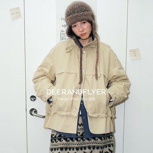 立领两色羽绒服7010 77.3g90白鸭绒工装 鹿与飞鸟 穿行都柏林