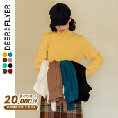 升级9色 加绒加厚高领打底衫 磨毛亲肤保暖德绒纯色T恤上衣3126