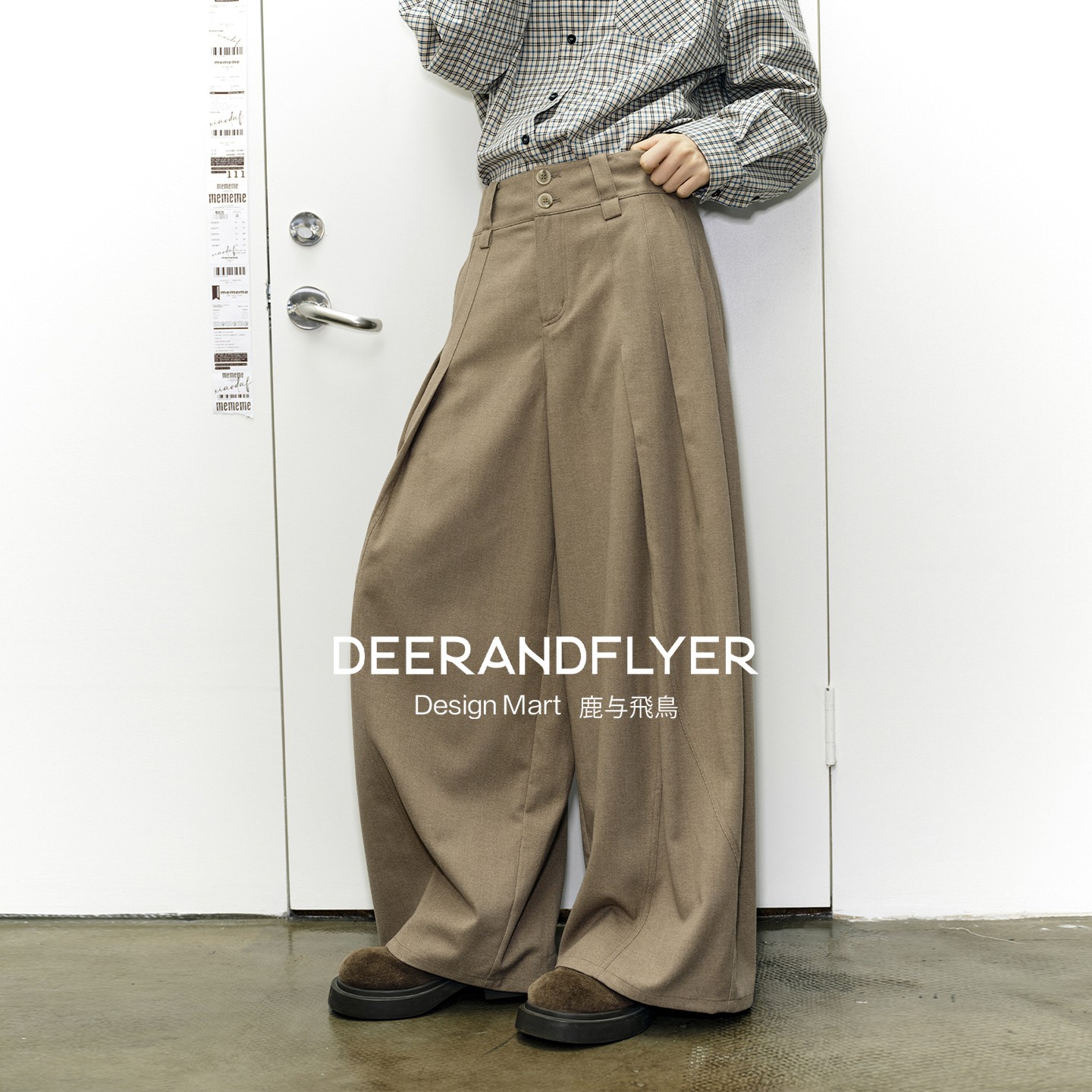 磨毛绒感TR高密斜纹褶裥西装裤