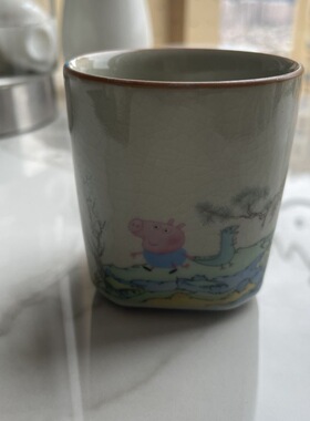 品茗汝窑可乐个人开片高颜值功夫茶具山水专用茶杯家用陶瓷主人