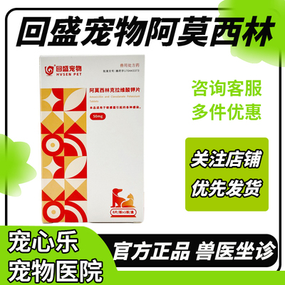回盛宠物猫咪感冒药猫鼻支阿莫西林克拉维酸钾宠物专用狗狗消炎片