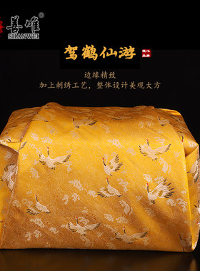 善唯高档刺绣驾鹤仙游包布