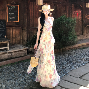 2026年新款今年流行爆款巨好看小众高级感小个子碎花连衣裙女夏天