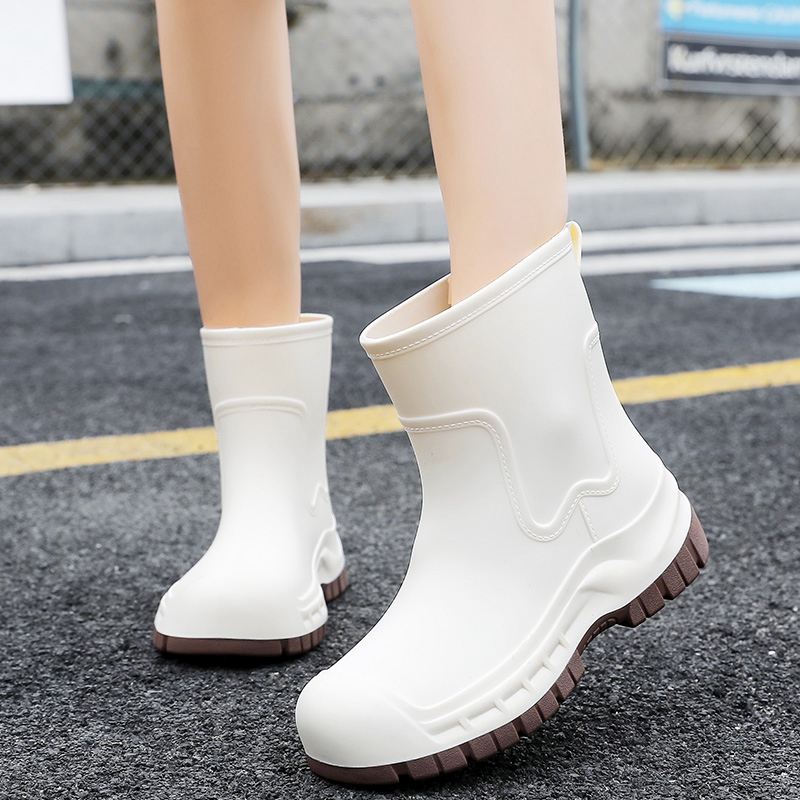 雨鞋女款时尚中筒成人外穿雨靴新款耐磨防水加绒防滑水鞋厨房胶鞋