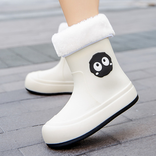 儿童雨鞋冬季加绒保暖雨靴可爱女童男童卡通防滑防水胶鞋亲子水鞋