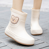 冬季 时尚 外穿加绒保暖雨鞋 雨靴女款 厨房洗车工作软底轻便涉水鞋 女