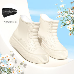 新款时尚女款雨鞋日系甜美百搭雨靴加厚增高耐磨水靴防水防滑胶鞋