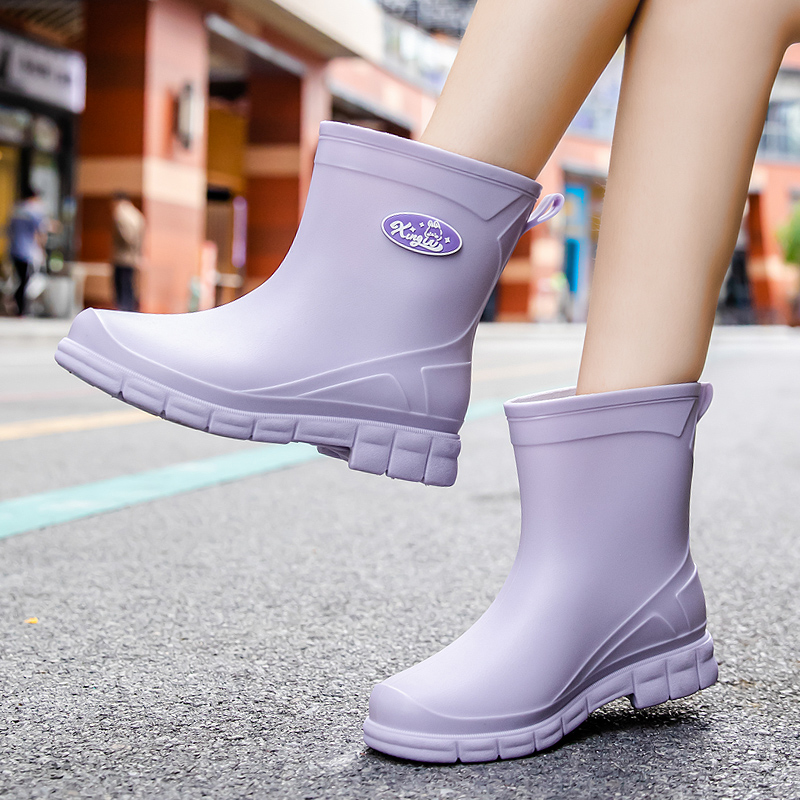 日系短筒雨鞋女外穿防滑加绒保暖雨靴厨房软底耐磨胶鞋洗车防水鞋