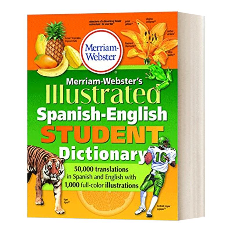 西班牙语英语学生插图韦氏大词典 Merriam Webster's Illustrated Spanish English Student Dictionary 英文原版字典参考工具书