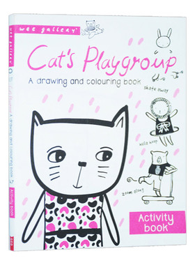 小猫的游戏组 启蒙涂画互动书 Cat's Playgroup A drawing and colouring book 英文原版儿童英语启蒙读物 进口绘本书籍