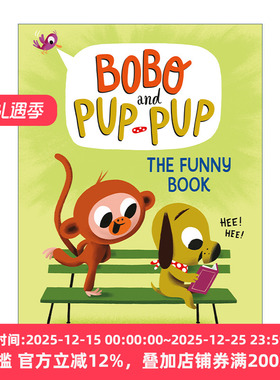 英文原版 The Funny Book 波波与狗狗系列3 儿童精装漫画绘本 动物故事图画书章节桥梁书 Nicola Slater 英文版 进口英语原版书籍