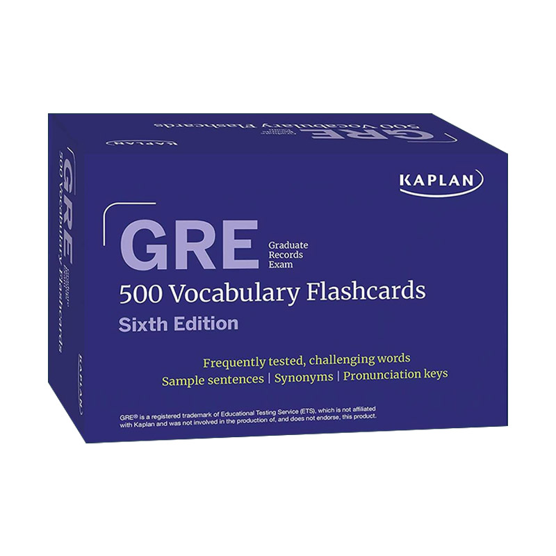 英文原版 GRE Vocabulary Flashcards 卡普兰美国研究生入学考试500词汇闪卡 含线上资源 英文版 进口英语原版书籍
