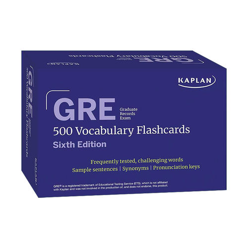 英文原版 GRE Vocabulary Flashcards 卡普兰美国研究生入学考试500词汇闪卡 含线上资源 英文版 进口英语原版书籍