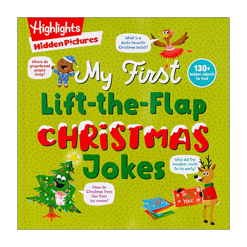 英文原版 Hidden Pictures My First Lift-the-Flap Christmas Jokes 隐藏图片 亮点圣诞节笑话 儿童亲子益智游戏活动书 词汇学习