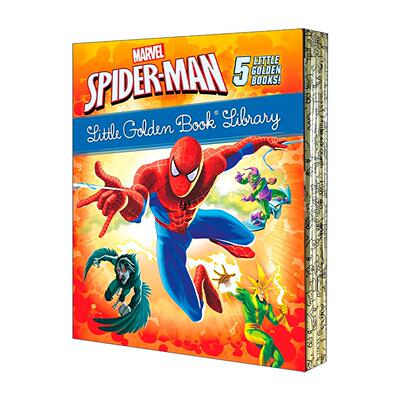 英文原版 Spider-Man Little Golden Book Library Marvel 漫威蜘蛛侠系列5册盒装套装 兰登书屋精装小金书 进口英语原版书籍