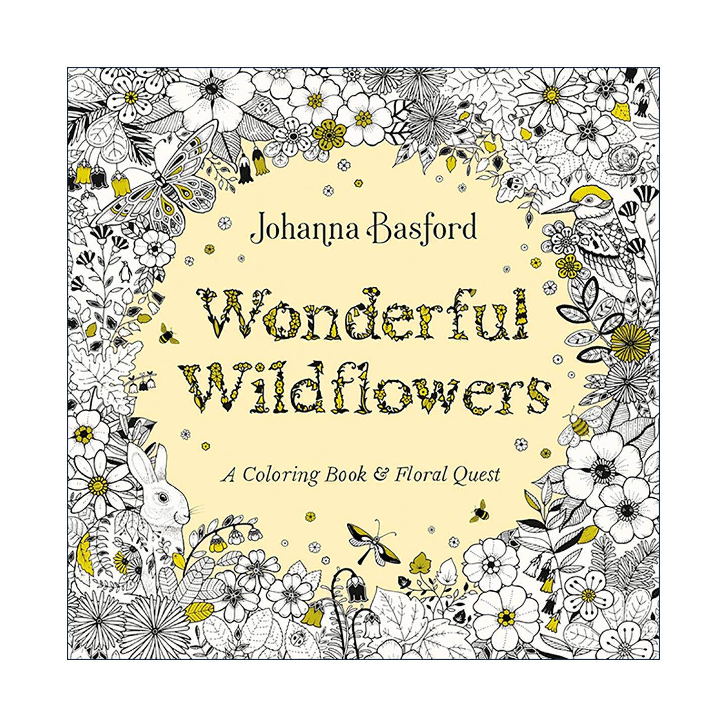 英文原版 Wonderful Wildflowers 奇妙的野花 花卉探秘之旅 涂色着色书 秘密花园作者乔汉娜·贝斯福 英文版 进口英语原版书籍