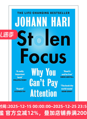 英文原版 Stolen Focus 被偷走的注意力 失联作者约翰·哈里新作 英文版 进口英语原版书籍