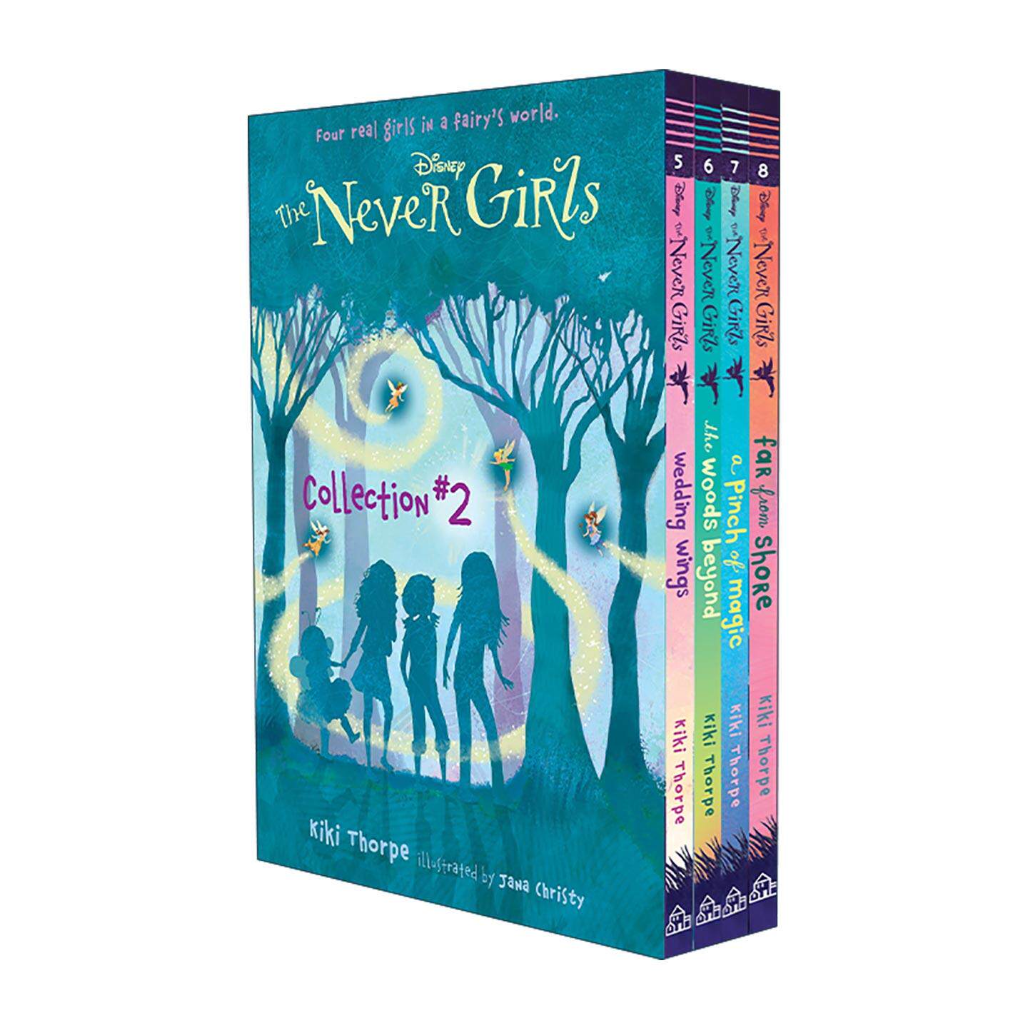 英文原版 Disney The Never Girls Collection #2 Books 5-8迪士尼梦幻岛的女孩系列5-8盒装套装儿童奇幻章节桥梁故事书琪琪·索普