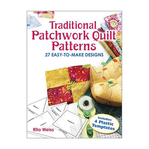 英文原版 Traditional Patchwork Quilt Patterns 传统拼布被子图案 27易于制作的设计与塑料模板 Rita Weiss 进口英语原版书籍