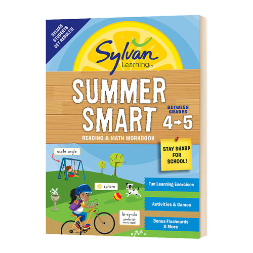 美国小学4-5年级暑假阅读数学技巧练习册 Sylvan Summer Smart Workbook 4 5 英文原版小学教辅 进口原版英语书籍
